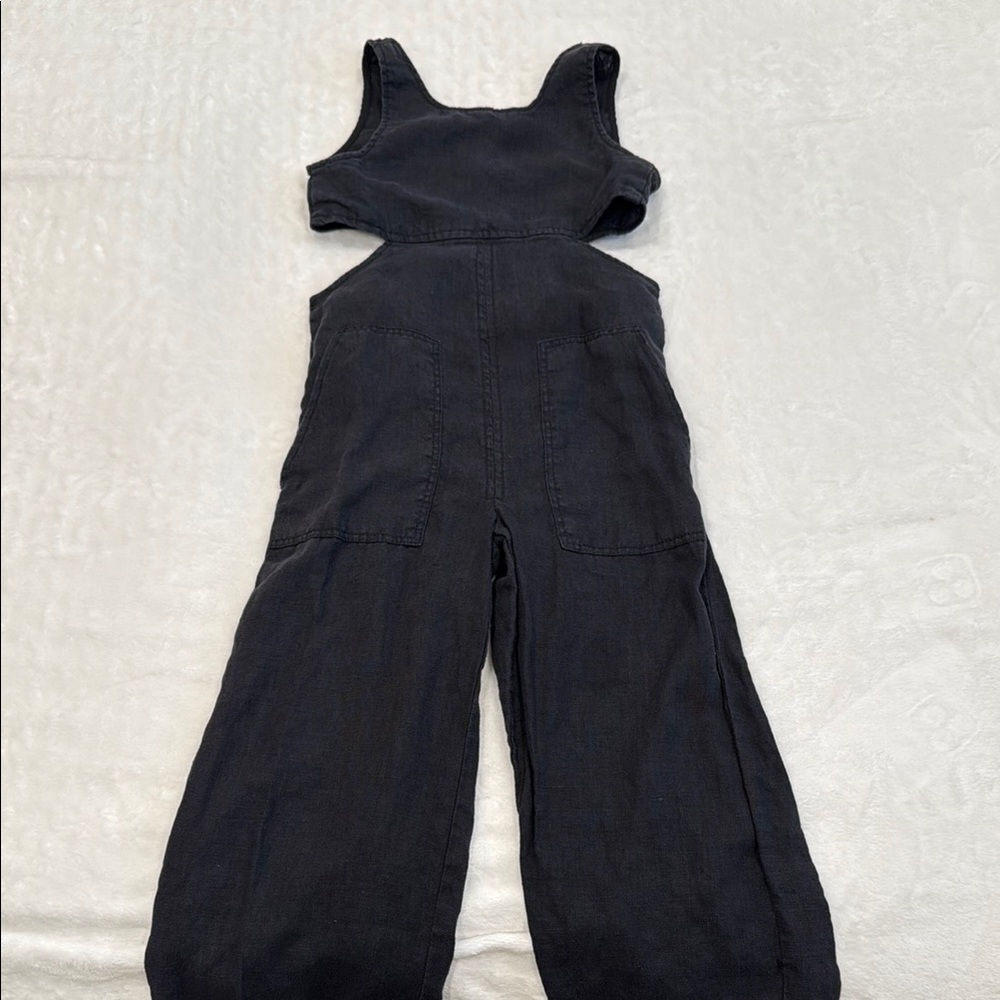 Zara Black Wide-Leg Jumpsuit with Cutout Details